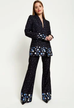 House Of Holland Star Print Blazer In Black