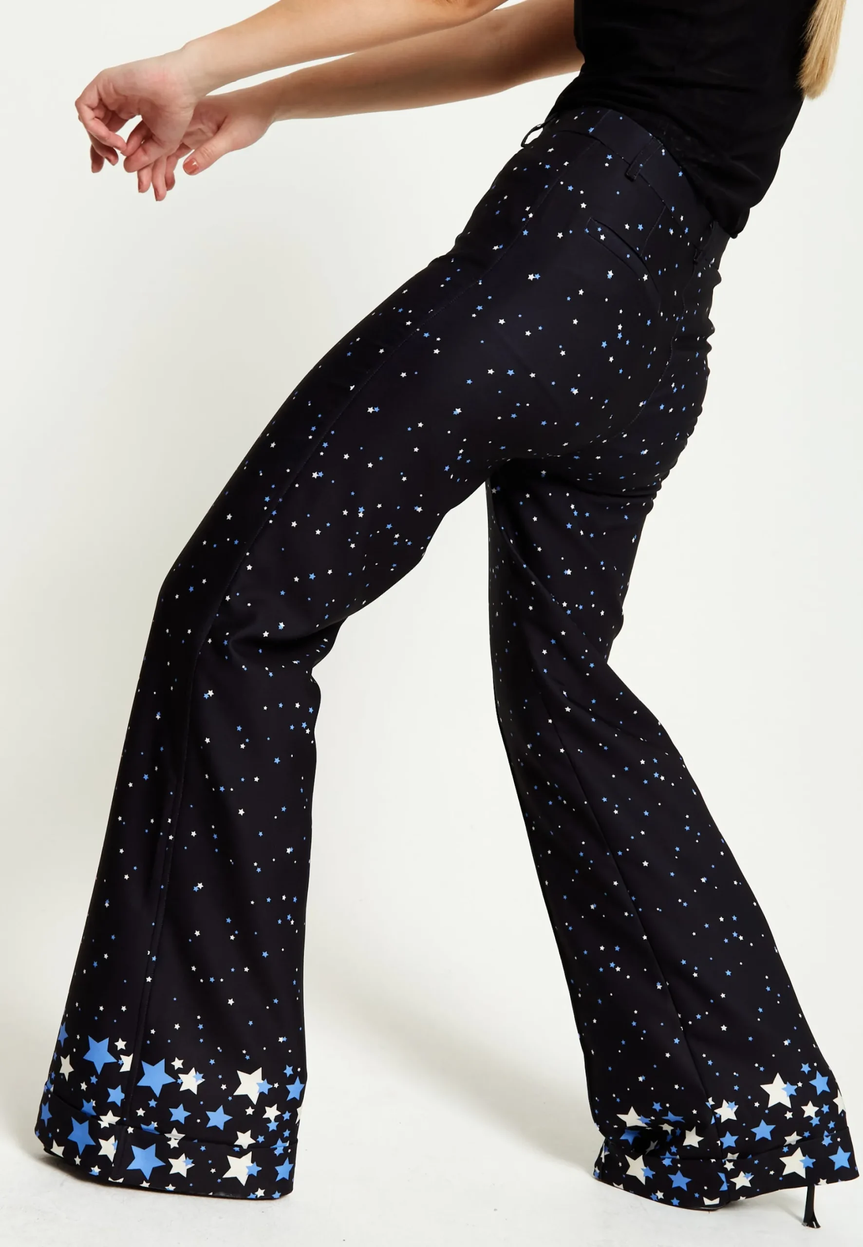 House Of Holland Star Print Trousers In Black