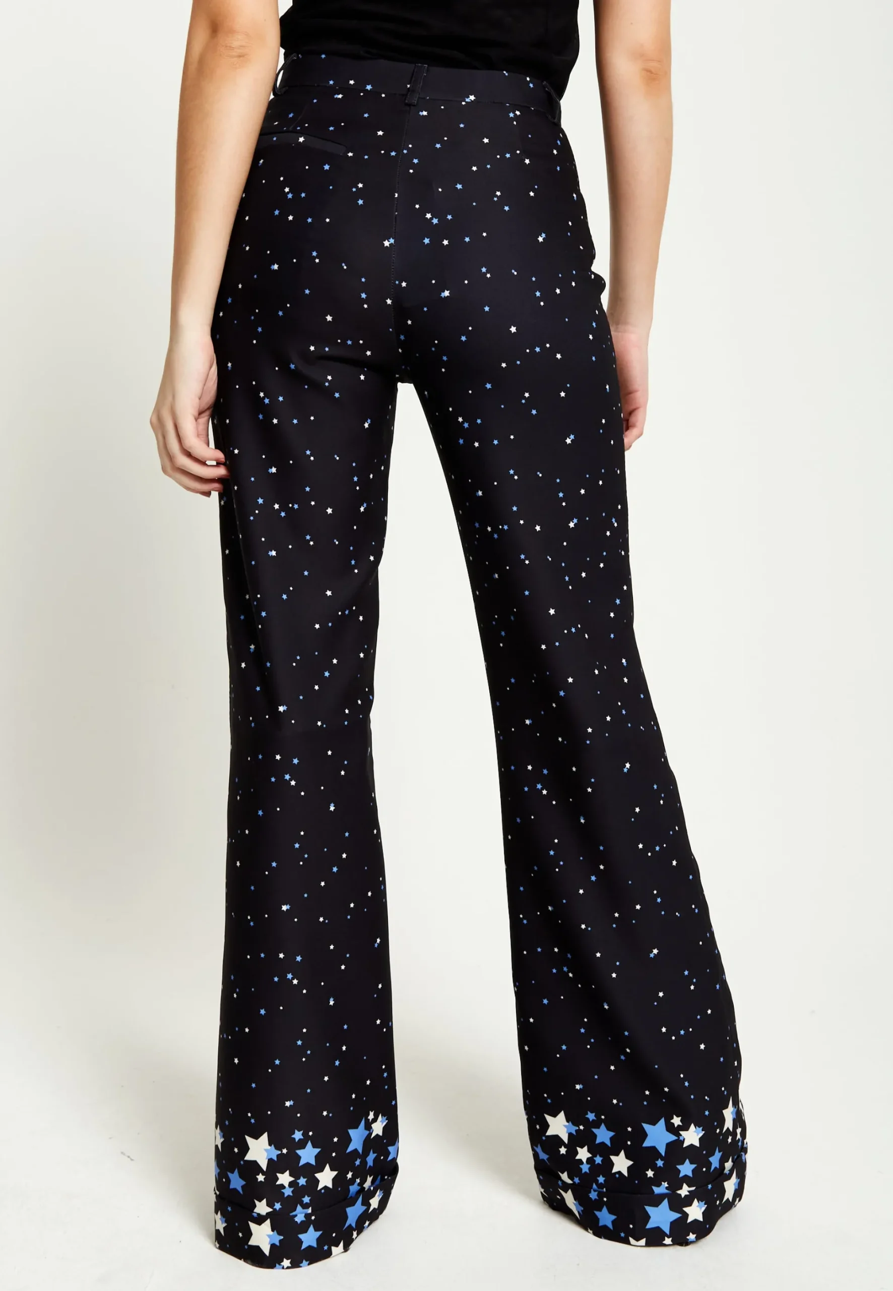 House Of Holland Star Print Trousers In Black