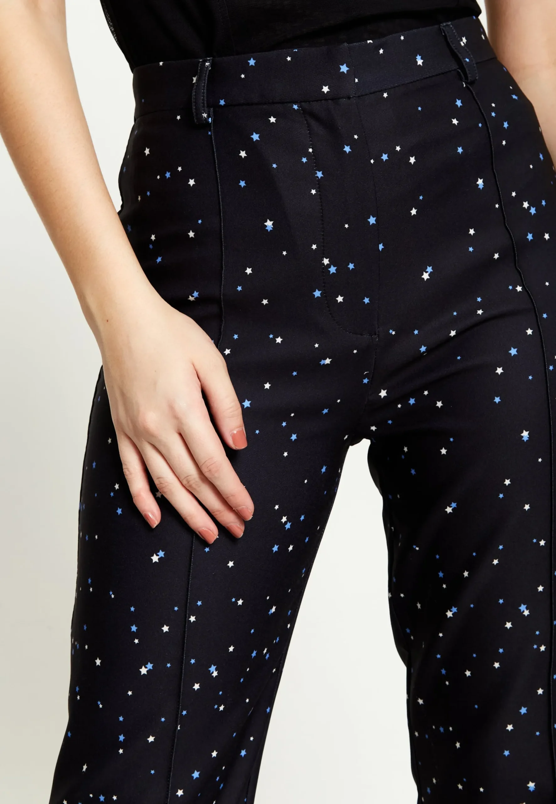 House Of Holland Star Print Trousers In Black