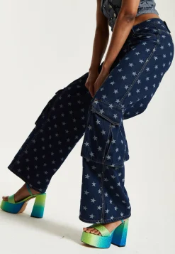 House of Holland Star Print Cargo Jeans