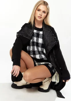 House Of Holland Statement Collar Coat In Black