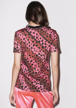 House of Holland Stripe Cheetah Tee