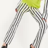 House Of Holland Stripe Monochrome Acid Green Splash Trousers