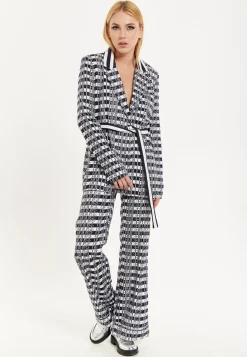 House Of Holland Striped Blazer With Eye Embroidery Back