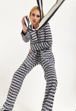 House Of Holland Striped Blazer With Eye Embroidery Back