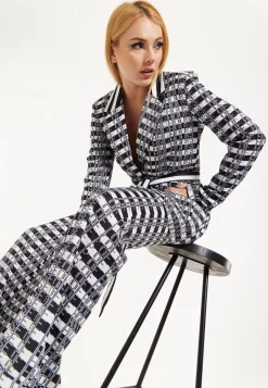 House Of Holland Striped and Logo Printed Trousers in Black and White