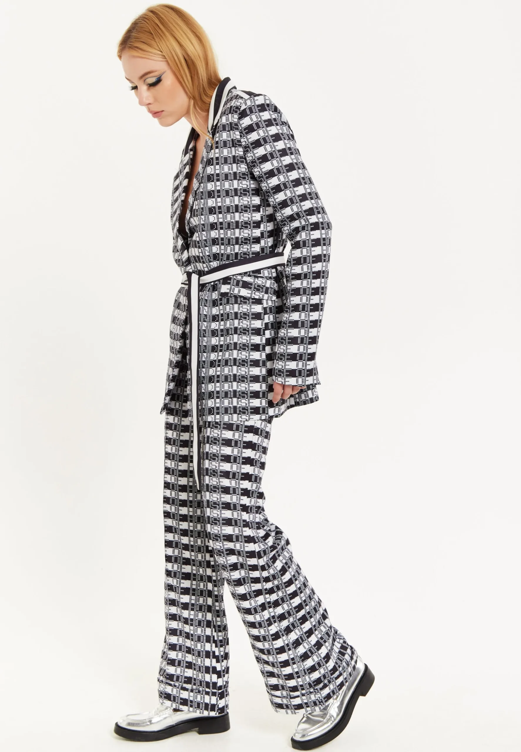 House Of Holland Striped Blazer With Eye Embroidery Back