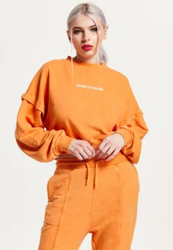 House of Holland Sweatshirt in Orange with an Embroidered Logo