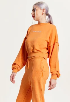 House of Holland Sweatshirt in Orange with an Embroidered Logo