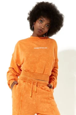 House of Holland Sweatshirt in Orange with an Embroidered Logo