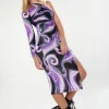 House Of Holland Swirl Print Dress In Purple