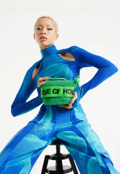 House Of Holland Teddy Bucket Cross Body Bag In Green
