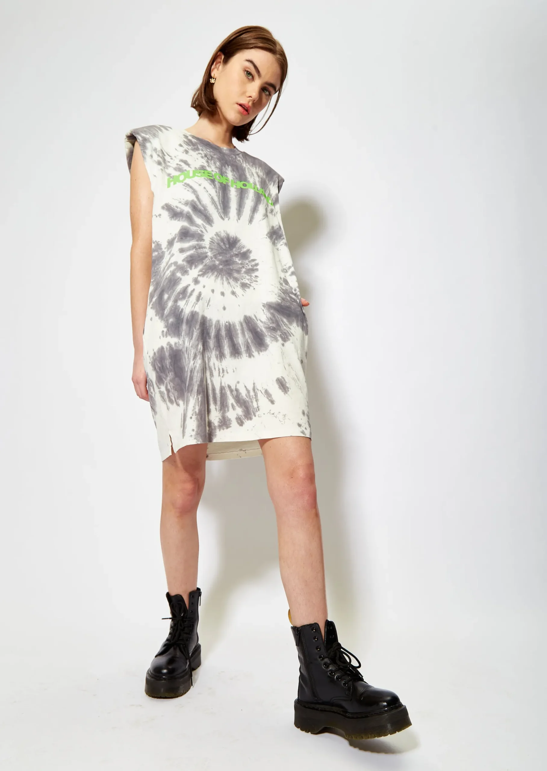 House of Holland Tie Dye Sleeveless T-Shirt Dress