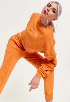 House of Holland Tracksuit Bottoms in Orange with a Drawstring Waist