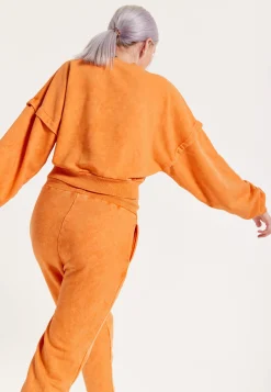 House of Holland Tracksuit Bottoms in Orange with a Drawstring Waist