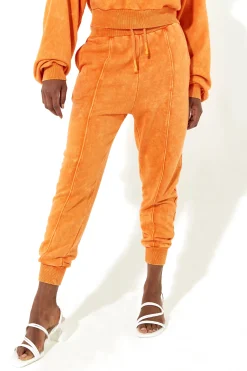 House of Holland Tracksuit Bottoms in Orange with a Drawstring Waist