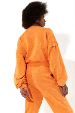 House of Holland Tracksuit Bottoms in Orange with a Drawstring Waist