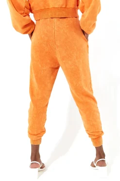 House of Holland Tracksuit Bottoms in Orange with a Drawstring Waist