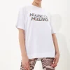 House Of Holland Unisex White T-Shirt With Shimmer Rainbow Transfer Pr