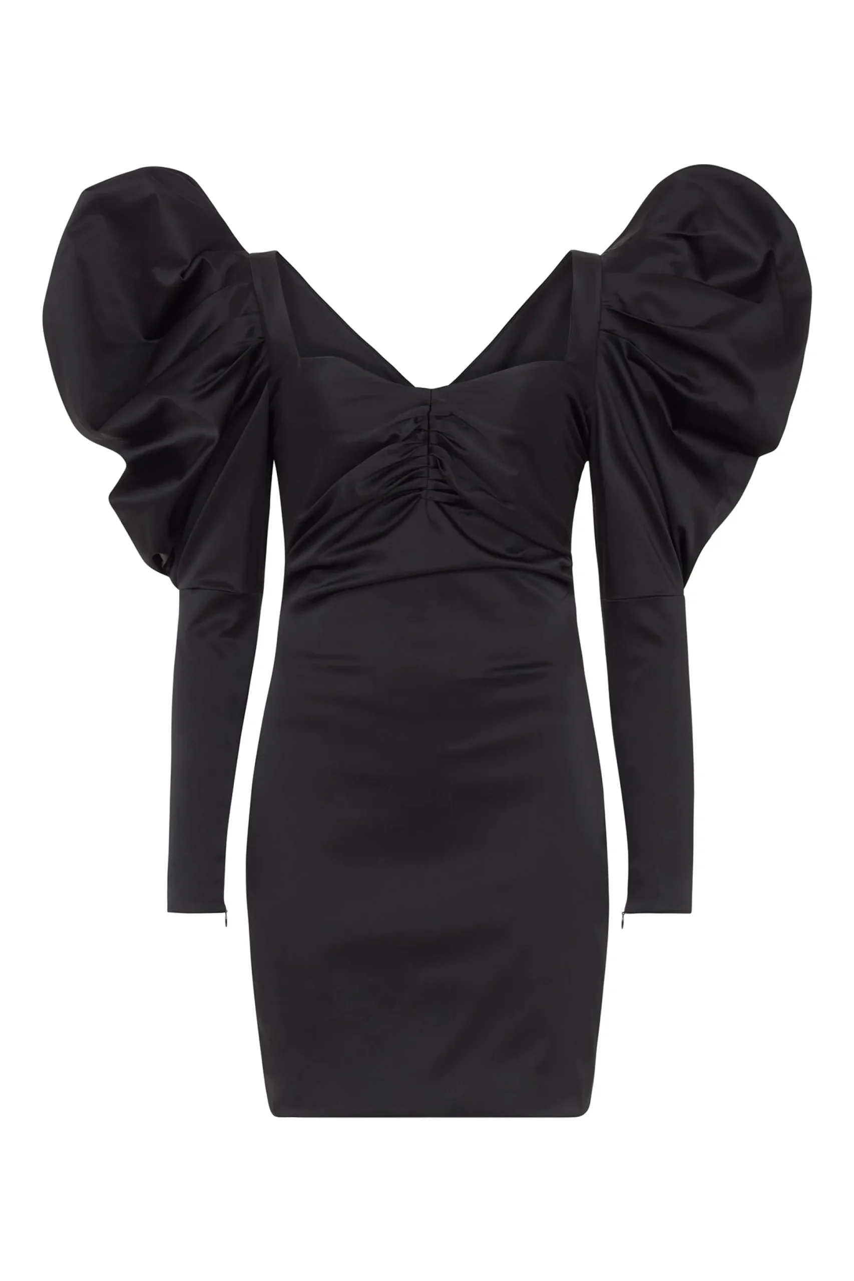 House of Holland Volume Sleeve Satin Mini Dress