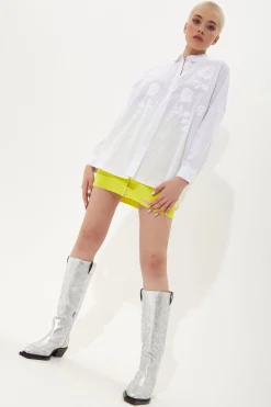 House Of Holland White Floral Jacquard Shirt