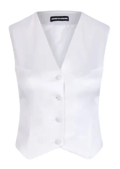 House of Holland White Satin Tailored Waistcoat