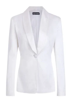 House of Holland White Satin Tailored Jacket