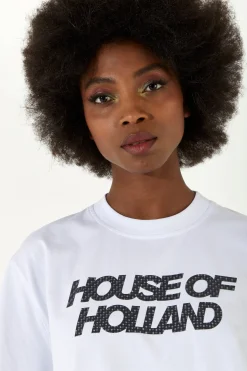 House Of Holland White Transfer Printed T-Shirt With A Small Spot 3D D
