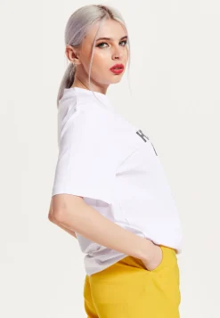 House Of Holland White Transfer Printed T-Shirt With A Small Spot 3D D