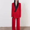 House of Holland Wool Red Double Breasted Suit Jacket