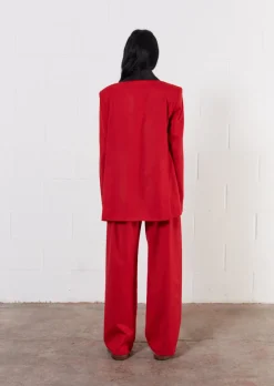 House of Holland Wool Red Double Breasted Suit Jacket