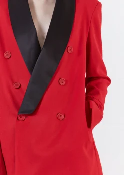 House of Holland Wool Red Double Breasted Suit Jacket