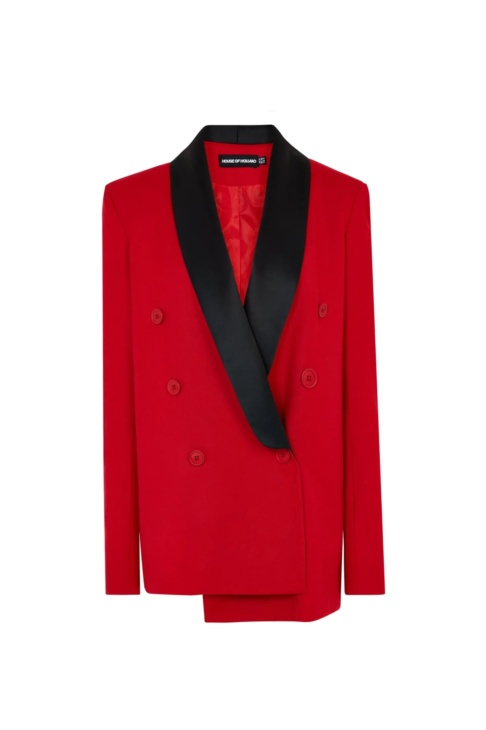 House of Holland Wool Red Double Breasted Suit Jacket