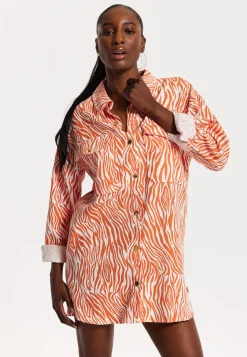 House of Holland Zebra Print Shirt Dress