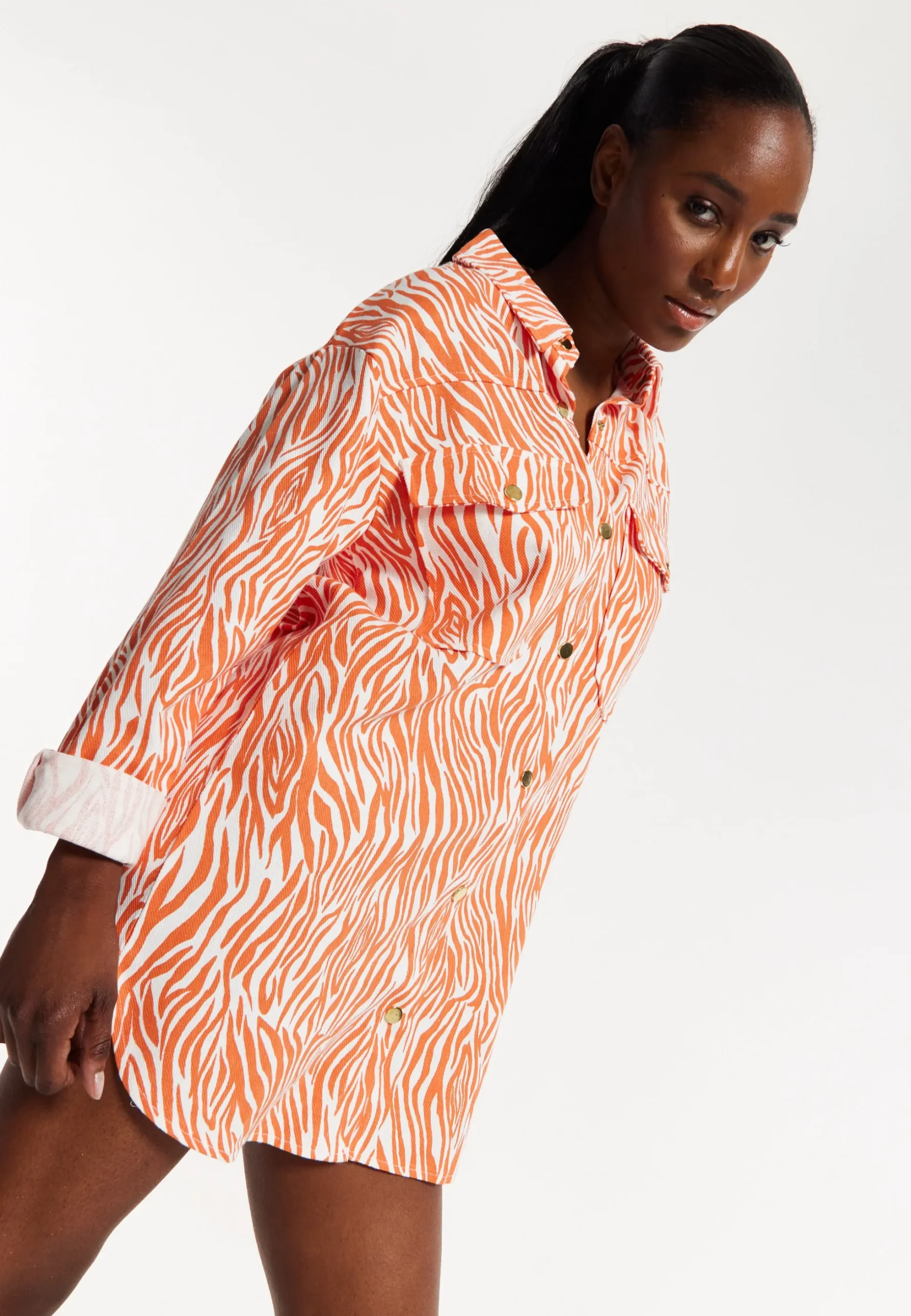 House of Holland Zebra Print Shirt Dress