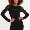 Mesh Mini Dress in Black