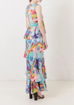 Nova Print Satin Maxi Dress | House of Holland