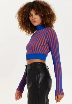 Orange And Blue Knitted Jumper