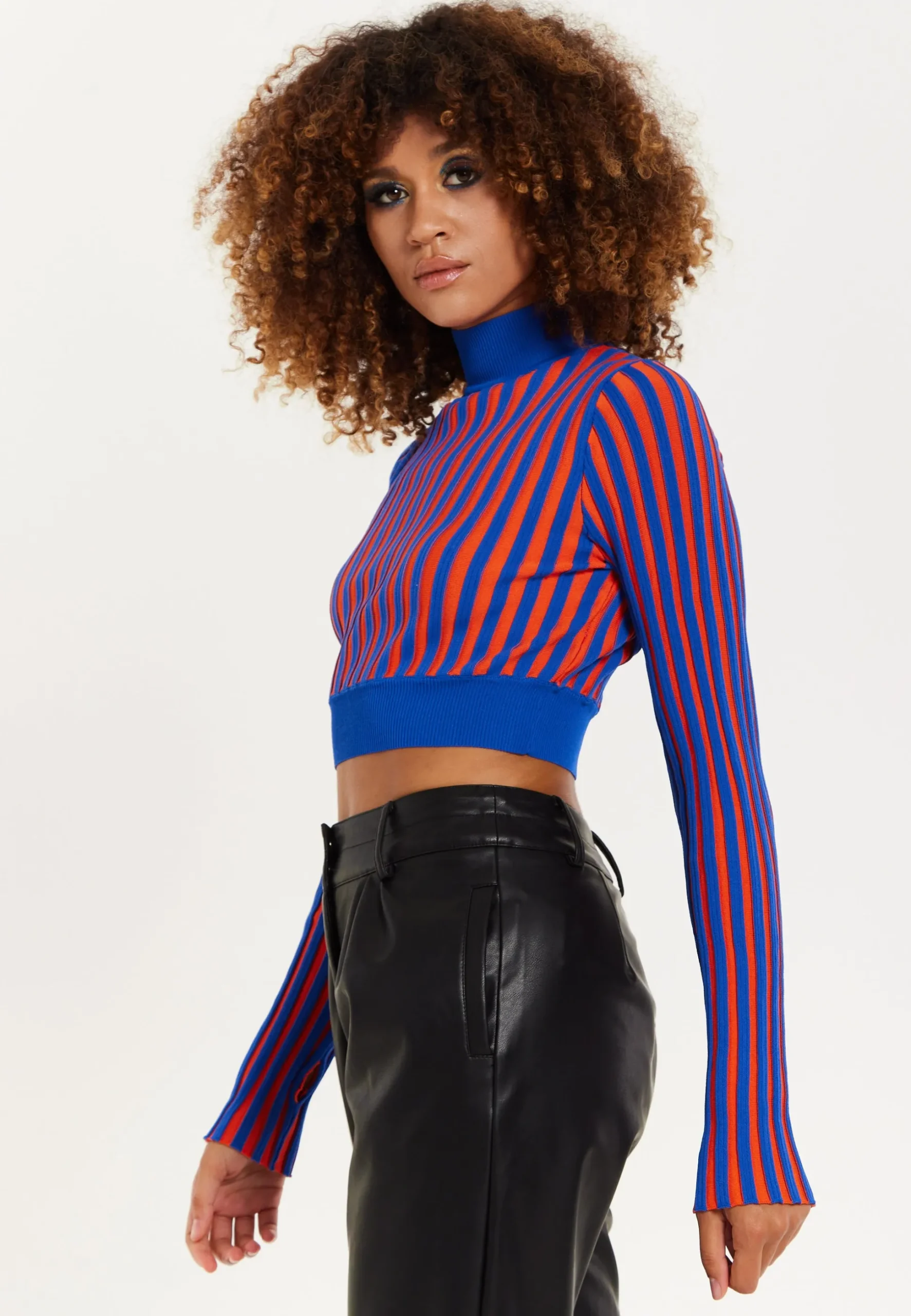 Orange And Blue Knitted Jumper