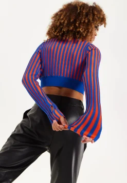 Orange And Blue Knitted Jumper