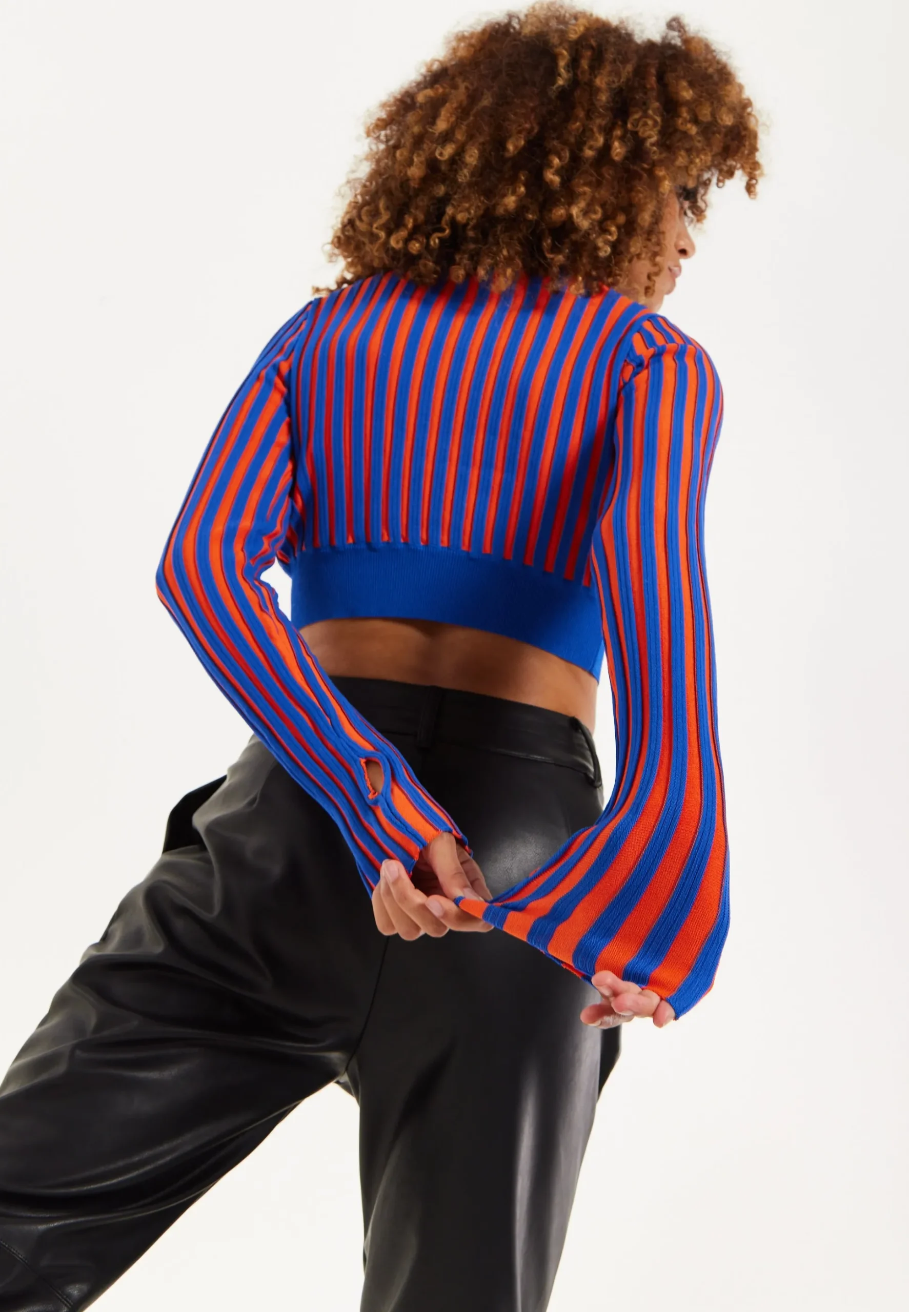Orange And Blue Knitted Jumper