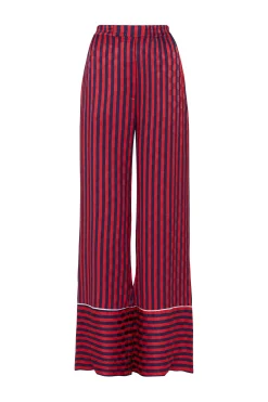 Red & Navy Stripe Pyjama Style Trousers | House of Holland