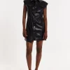 Rocker Faux Leather Twist Dress
