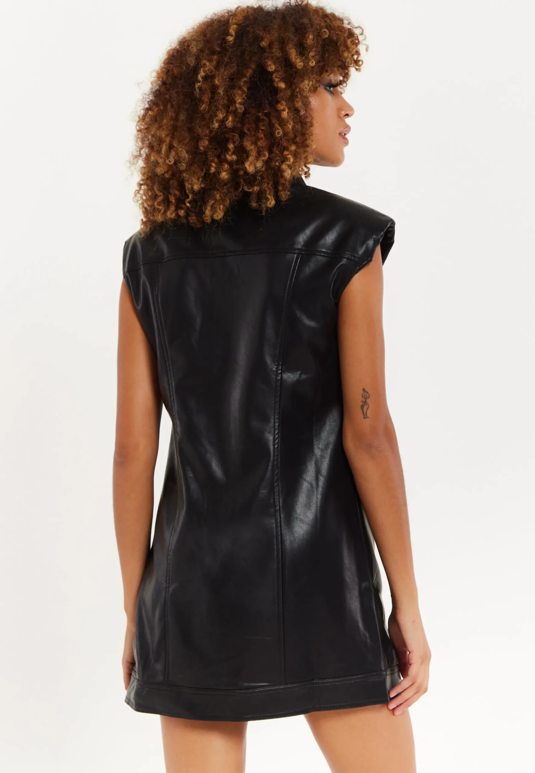 Rocker Faux Leather Twist Dress