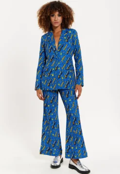 Rocket Print Diamante Embellished Blazer