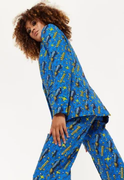 Rocket Print Diamante Embellished Blazer