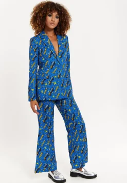 Rocket Print Diamante Embellished Blazer
