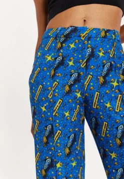 Rocket Print Diamante Embellish Trousers