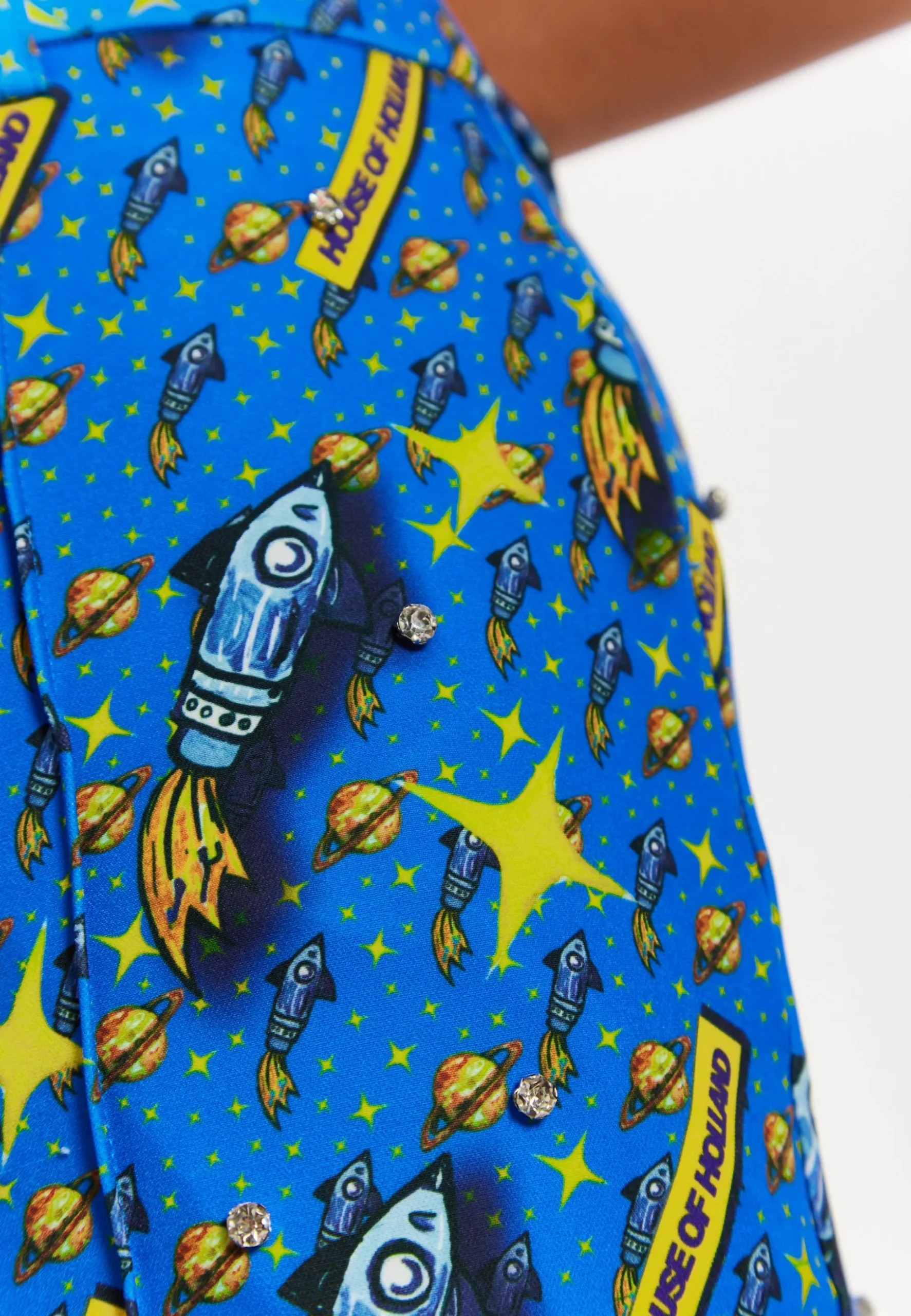 Rocket Print Diamante Embellish Trousers